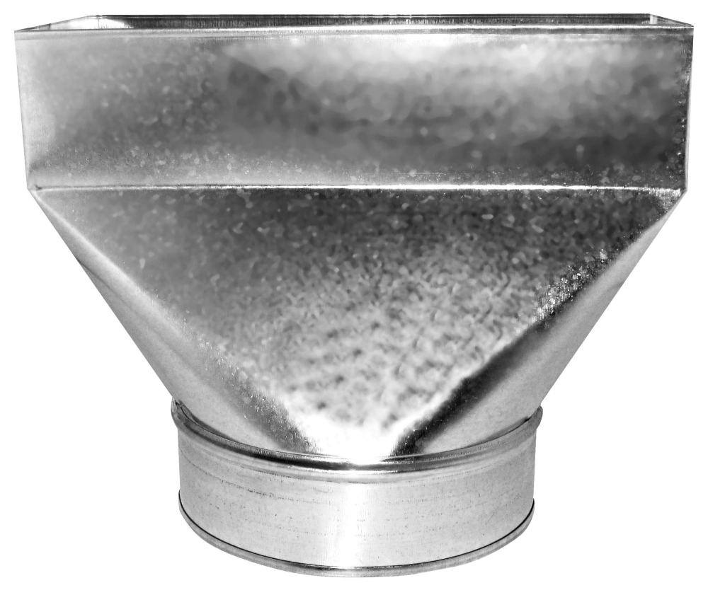 2-1/4 x 14 x 7, 30 Gauge, Hot Dip Galvanized Steel, Straight,  Rectangular to Round, Register, Sheet Metal Duct Boot | Design Air